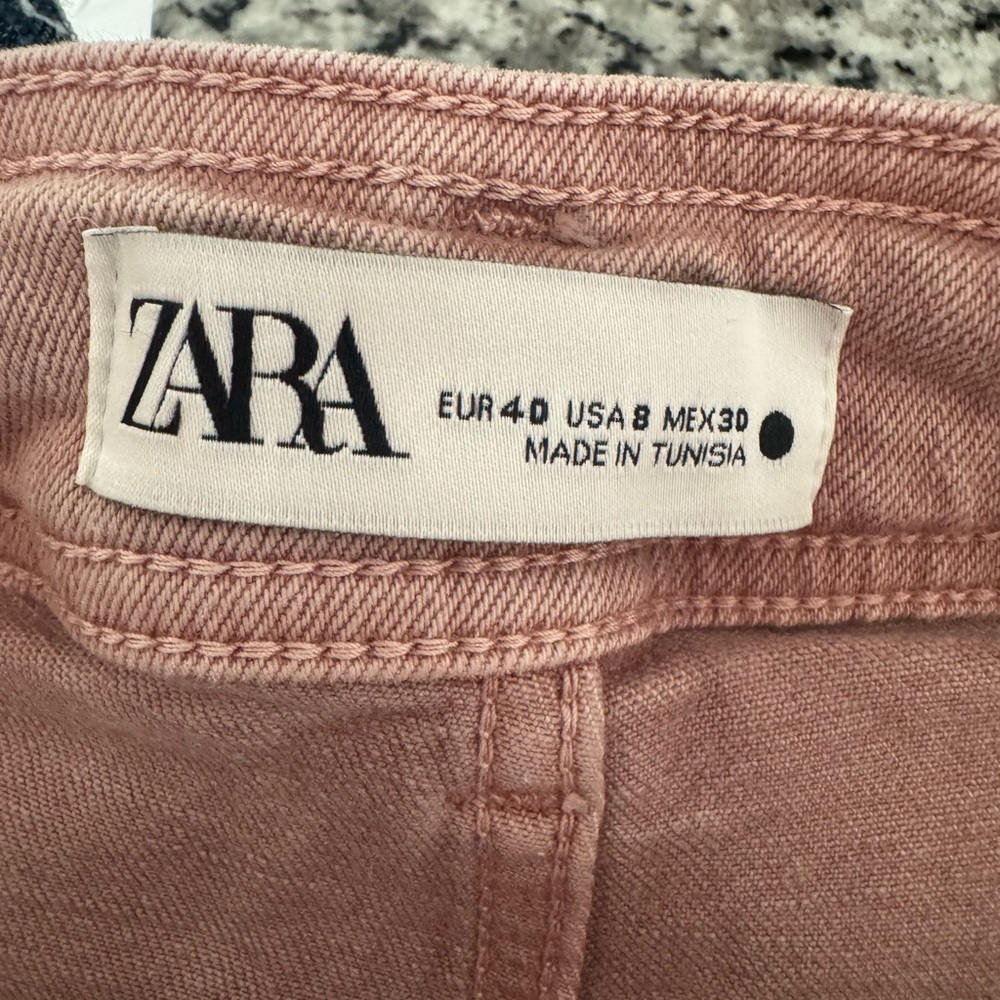 Zara Marine Straight Stylish Pink/Rose Wide-Leg Pants - Picture 5 of 5